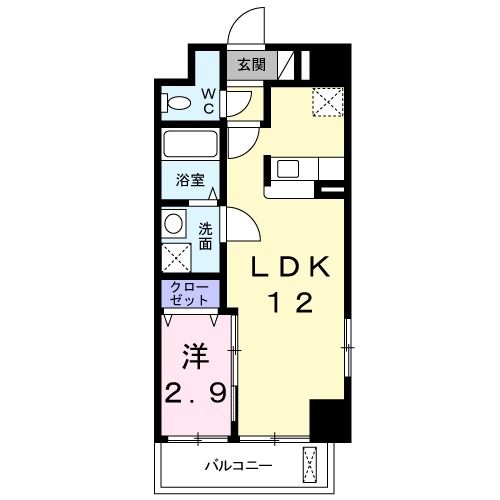 【北九州市小倉北区中津口のマンションの間取り】