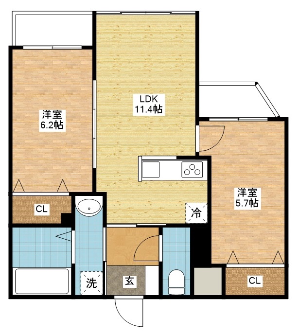 Apartment Grus Okamachiの間取り