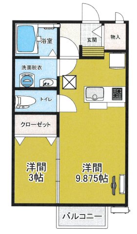 リエールB　（家賃半額補助対象物件）の間取り