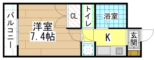 北九州市小倉南区蒲生のマンションの間取り