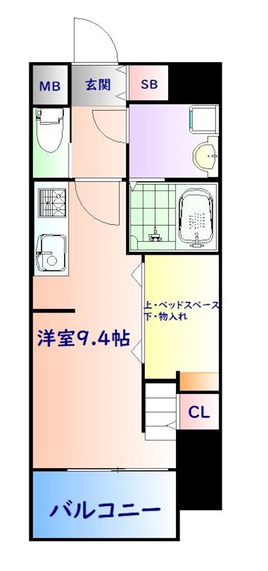 仙台市宮城野区二十人町のマンションの間取り