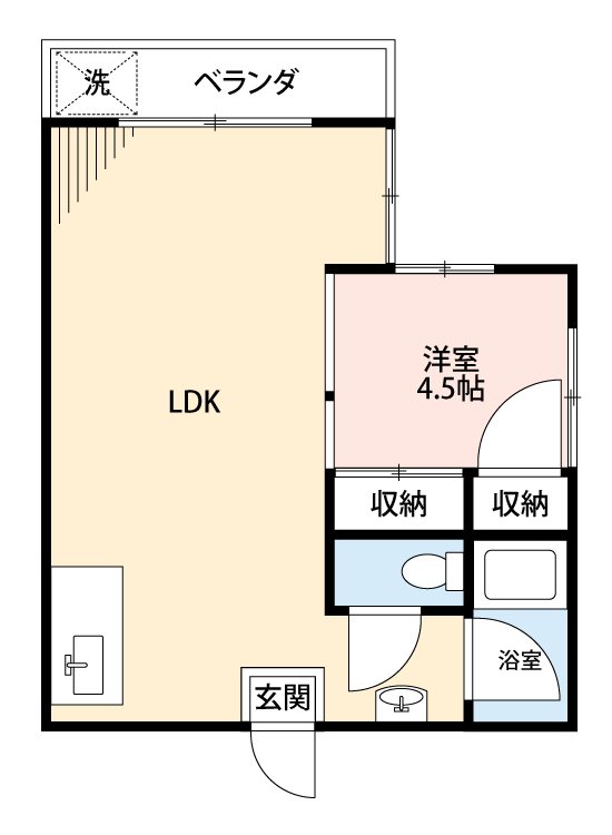 熊本市中央区新町のマンションの間取り