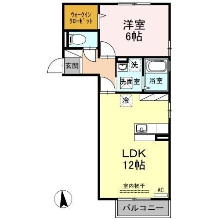 下関市新椋野のアパートの間取り