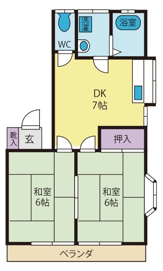 コーポ西甲Aの間取り