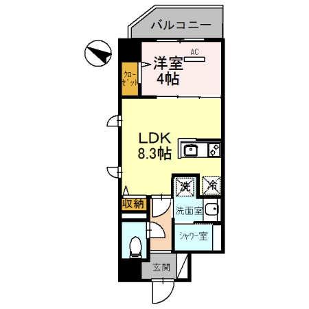 大阪市西淀川区柏里のマンションの間取り