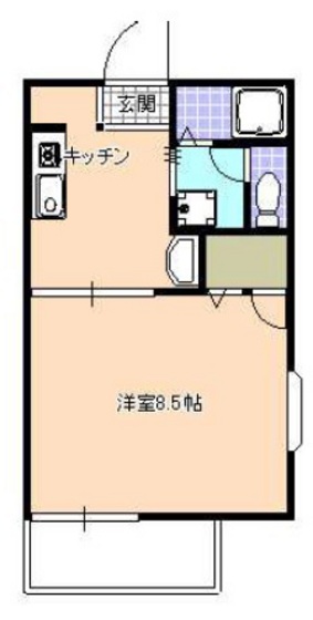 岡山市北区横井上のアパートの間取り