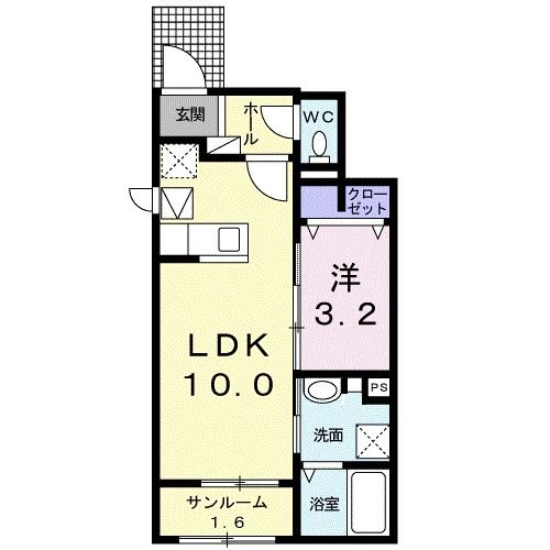 大竹市御園のアパートの間取り