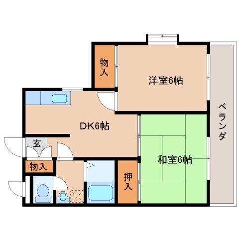 大和郡山市冠山町のマンションの間取り