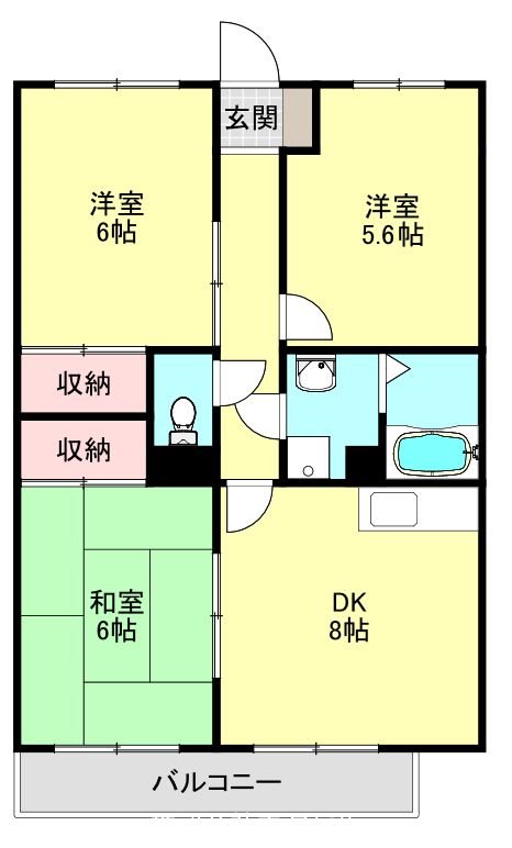 武蔵村山市大南のマンションの間取り