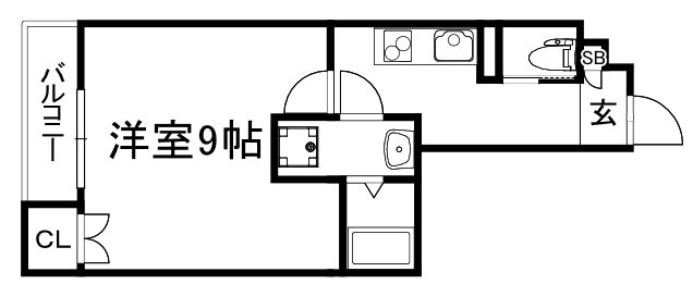 京都市右京区太秦森ケ前町のマンションの間取り