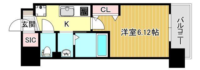 東大阪市足代北のマンションの間取り