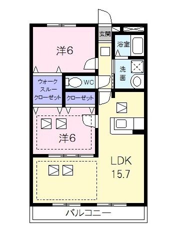 松阪市大津町のアパートの間取り