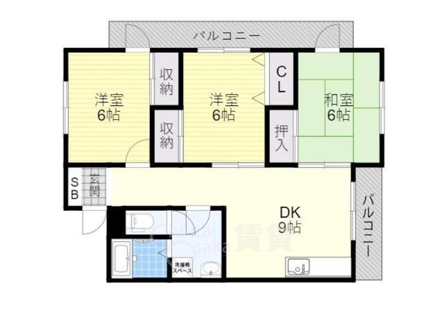 豊中市名神口のマンションの間取り