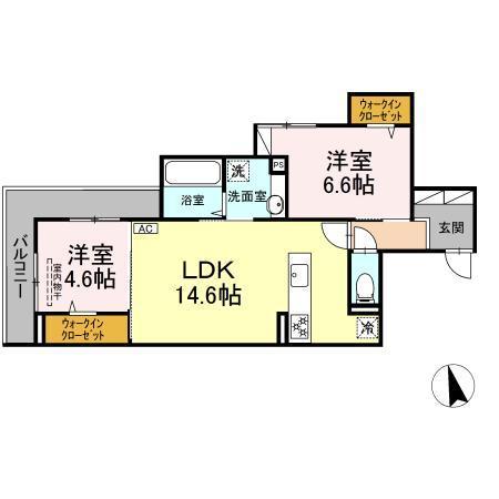 東広島市西条本町のアパートの間取り