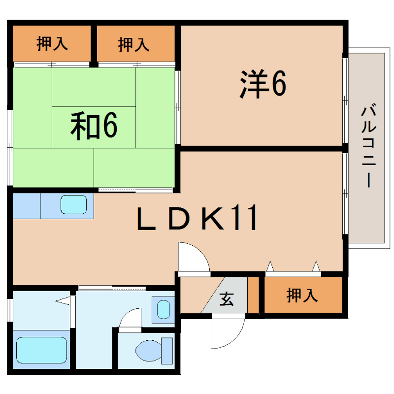 守山市下之郷のアパートの間取り