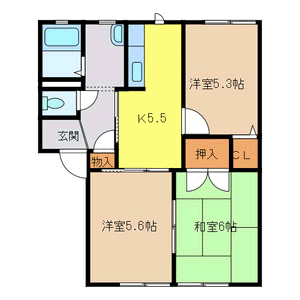 ヴェルハイム千歳Ａ棟の間取り