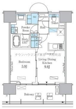 中央区晴海のマンションの間取り