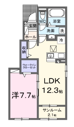 刈谷市築地町のアパートの間取り