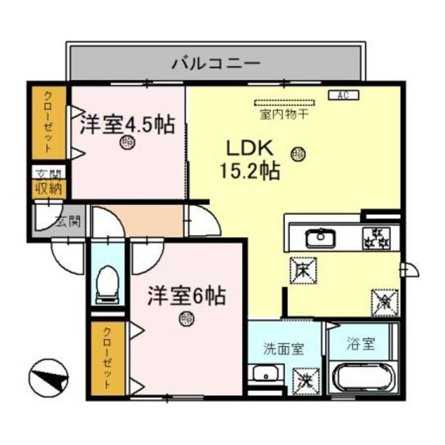 枚方市宇山町のアパートの間取り