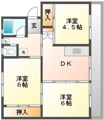 新見市新見のマンションの間取り