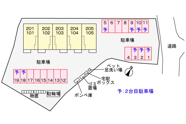 【コンフォーティア大町　DKの駐車場】