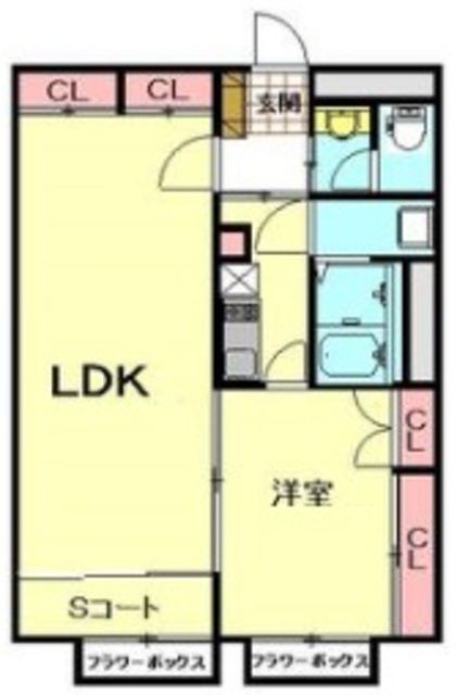 日高市大字高萩のアパートの間取り