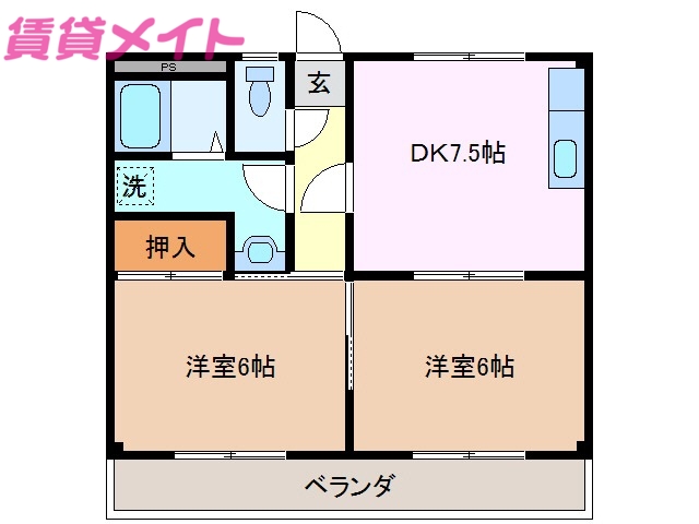 鈴鹿市大池のアパートの間取り