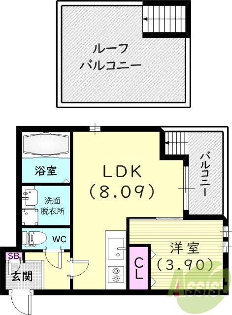 GRANDTIC RESIDENCE湊川公園の間取り