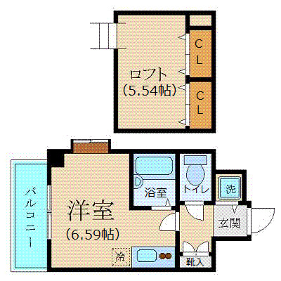 K＆W西新橋の間取り