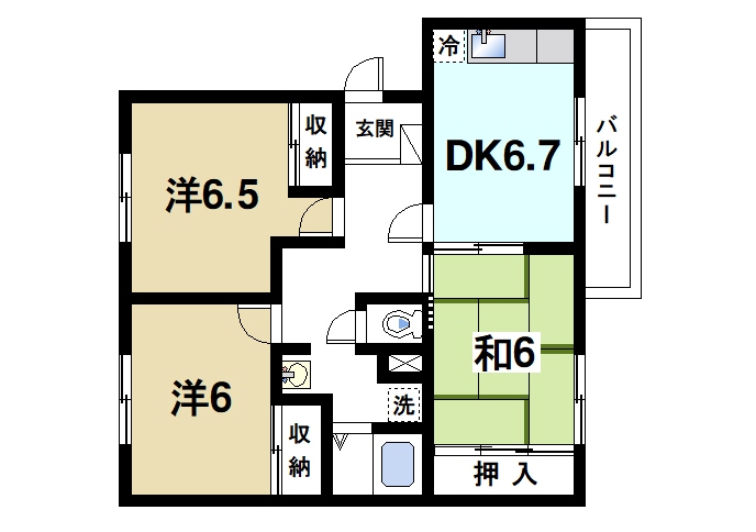 【生駒市小瀬町のマンションの間取り】