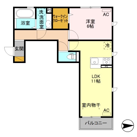 高崎市吉井町本郷のアパートの間取り