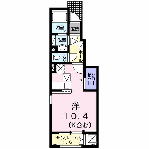 阿南市見能林町のアパートの間取り