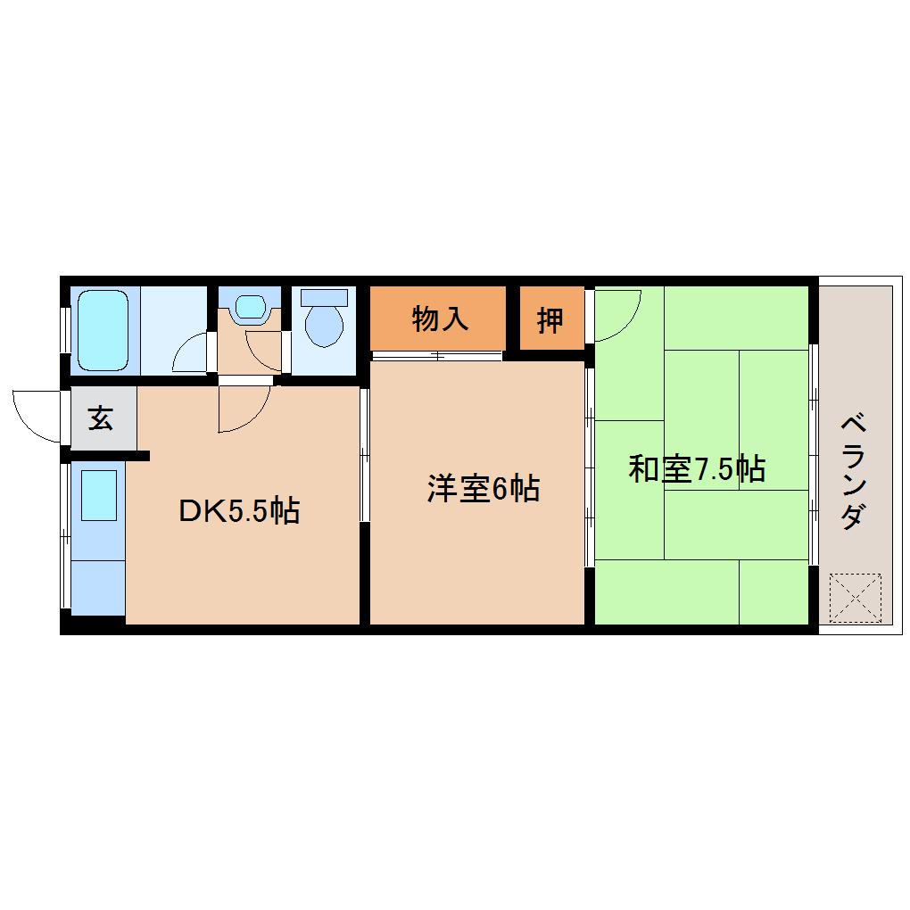 橿原市新口町のマンションの間取り