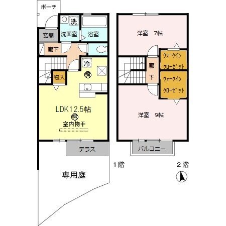 たつの市龍野町中村のアパートの間取り