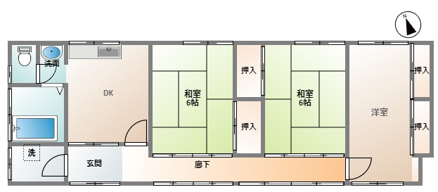 【旗ヶ崎3丁目O平屋の間取り】