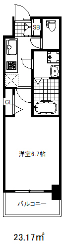 レジュールアッシュ神戸元町の間取り