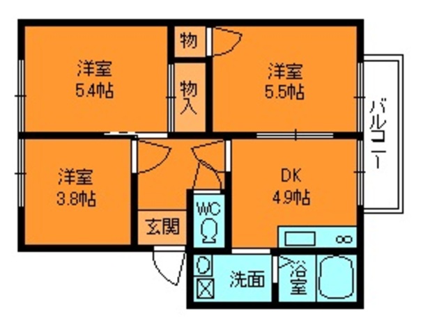 西谷ハイツＣの間取り