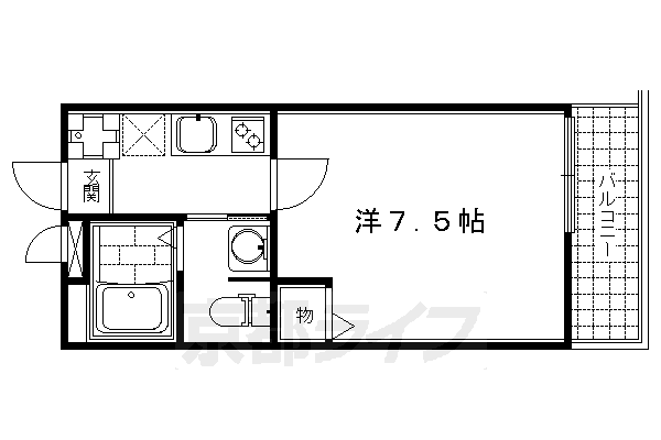 フラッティ堀川高辻の間取り