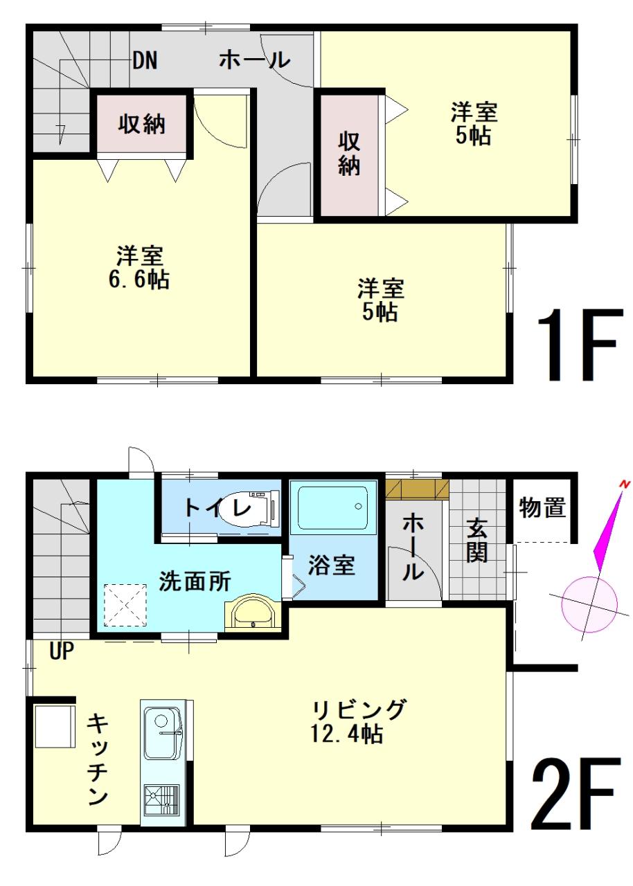ＪＲ常磐線 牛久駅 徒歩26分 2階建 新築の間取り写真