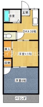 総社市中原のアパートの間取り