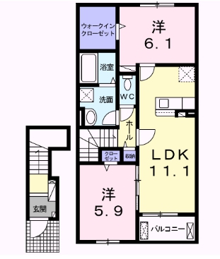 大府市吉田町のアパートの間取り