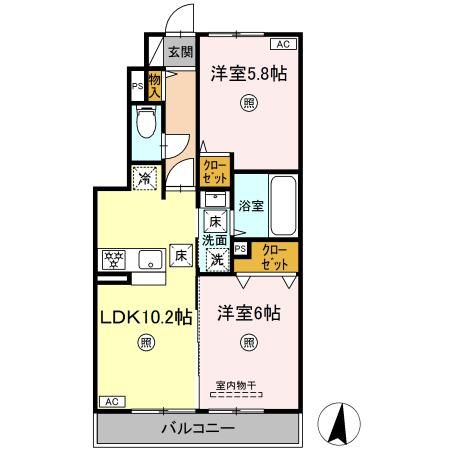 仮）D-room横手3丁目　B棟の間取り