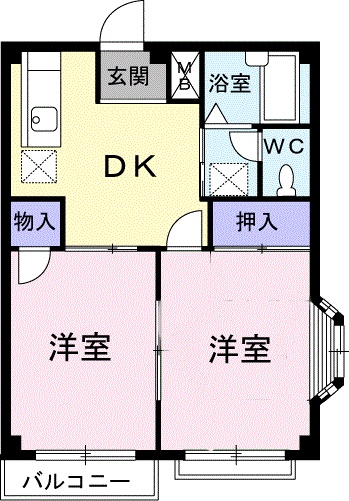 広島市安佐北区深川のアパートの間取り