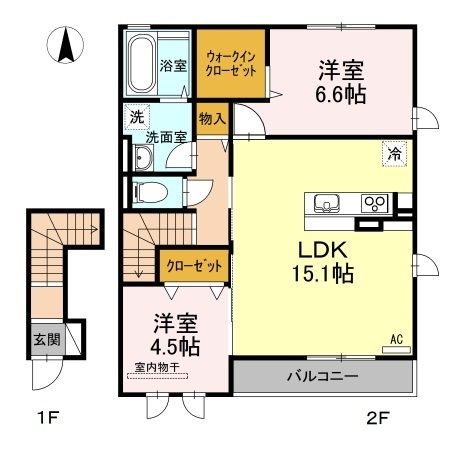 サンライズヤマダ　A棟の間取り