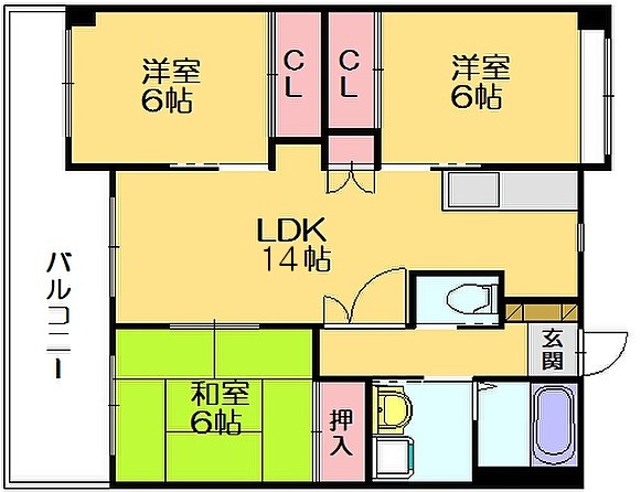 【糟屋郡須惠町大字須惠のマンションの間取り】