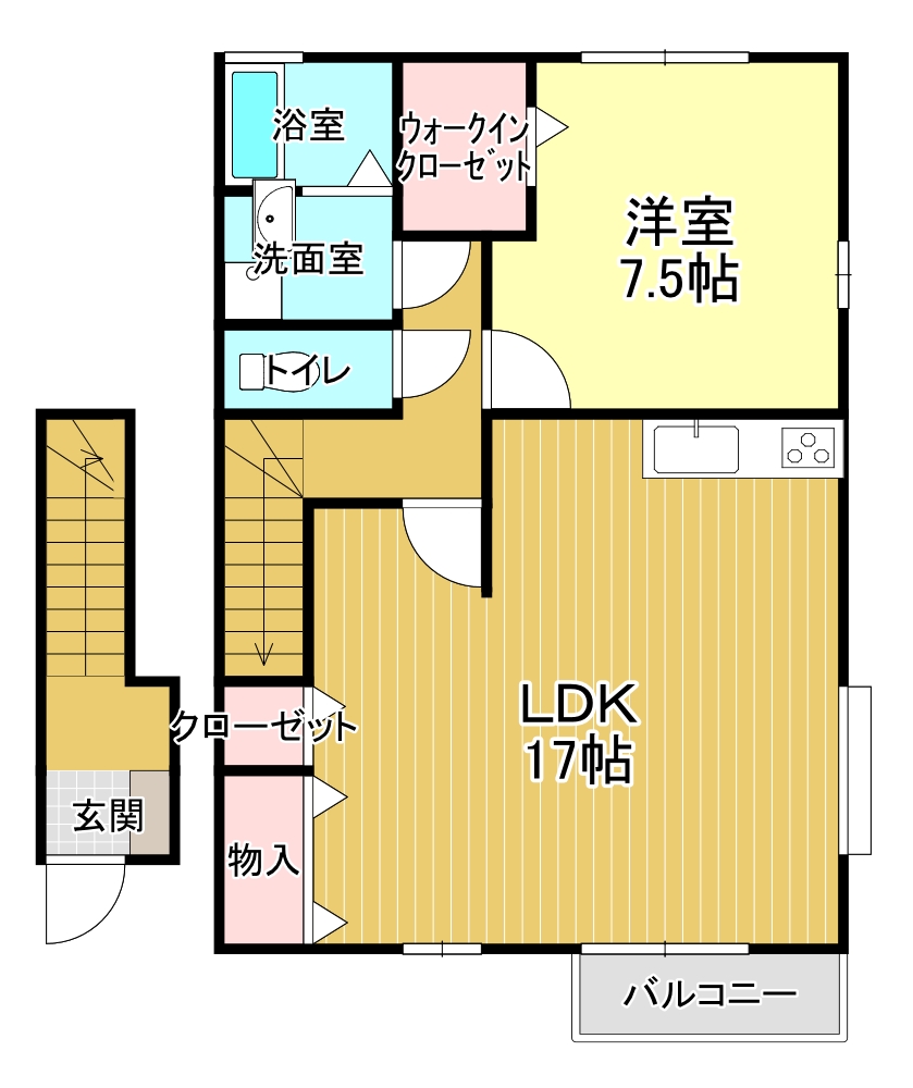 クレセント朝日　壱番館の間取り