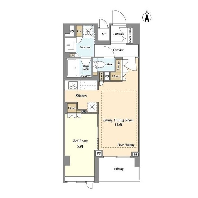 新宿区四谷のマンションの間取り