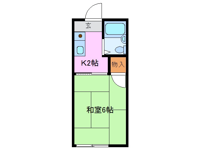 【伊勢市小俣町湯田のアパートの間取り】