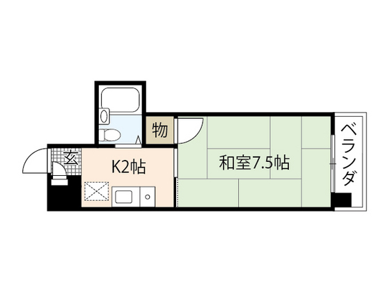 広島市中区東千田町のマンションの間取り