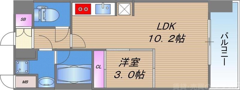 大阪市天王寺区玉造本町のマンションの間取り